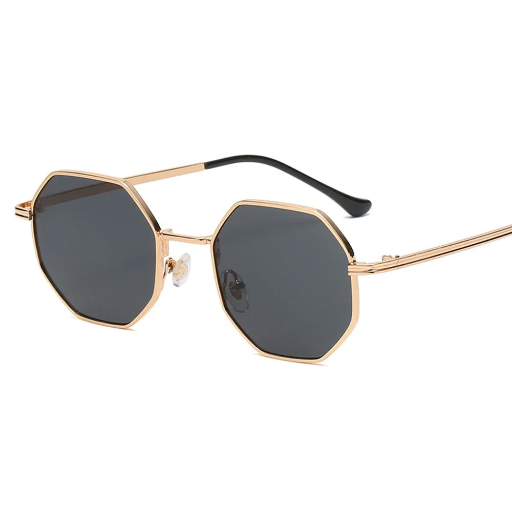 BellaShade - Vintage Octagonal Sunglasses with Metal Frame
