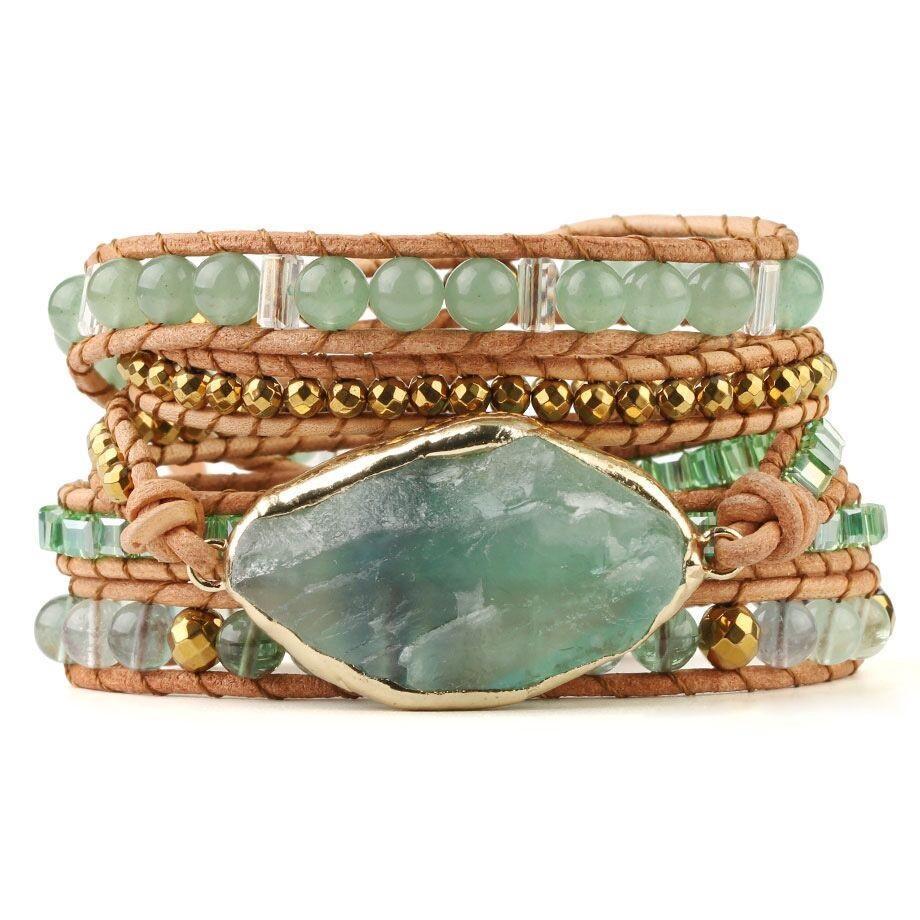 FluoriteGlow Wrap Bracelet