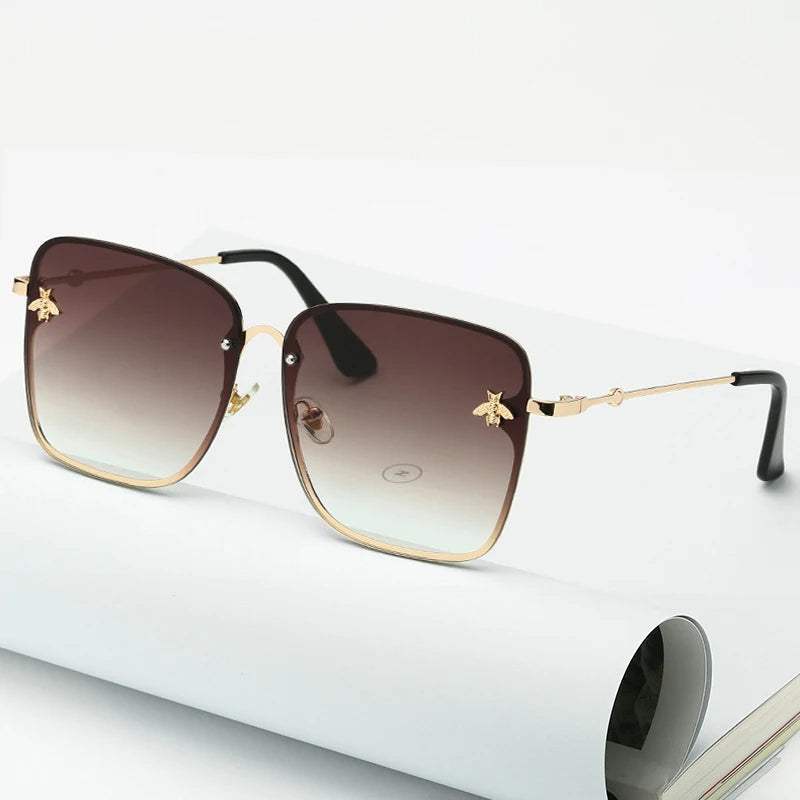 Charlotte Sunglasses - Oversized Rimless Gradient Eyewear for Women