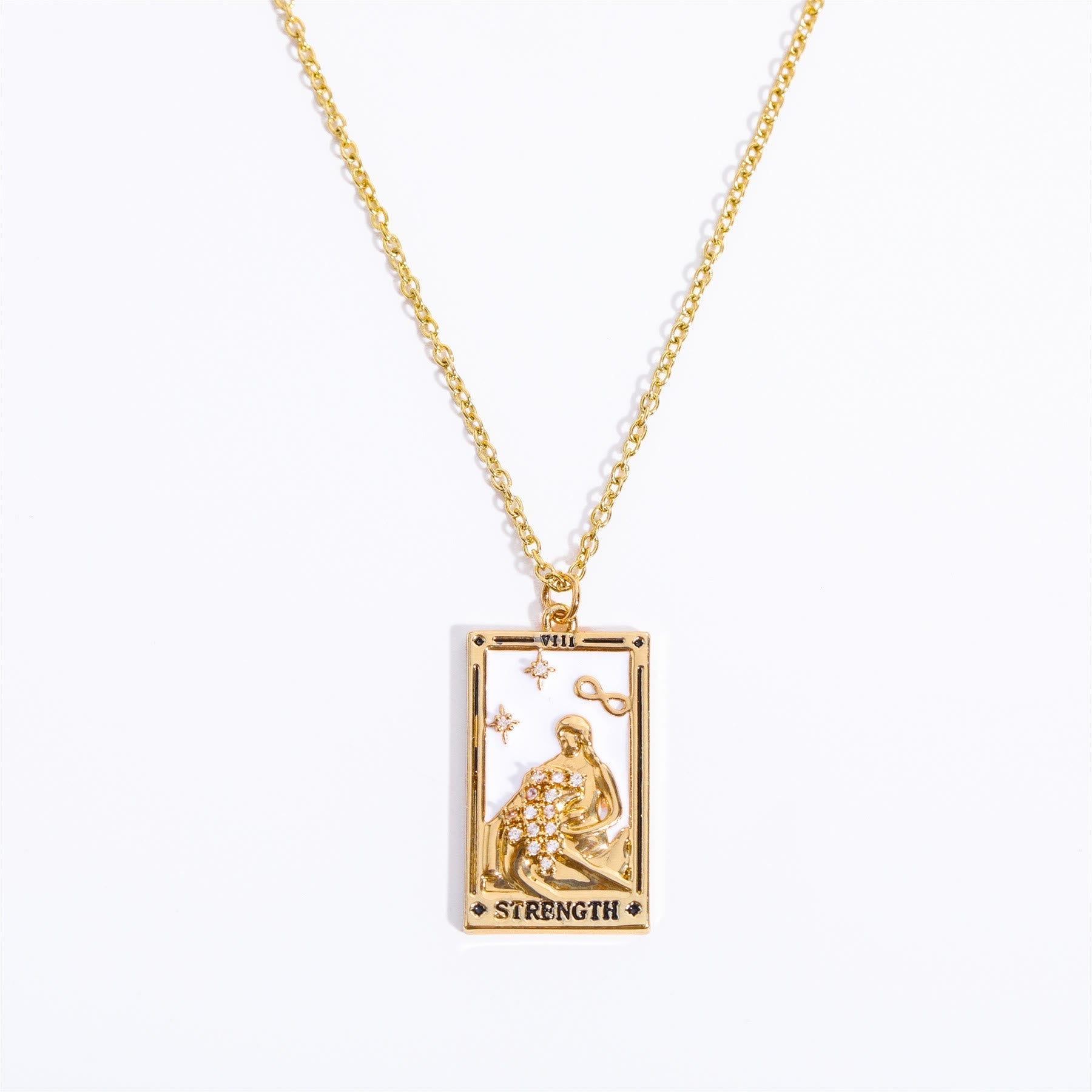 Amara - Tarot Drop Pendant Necklace with Zirconia for Women