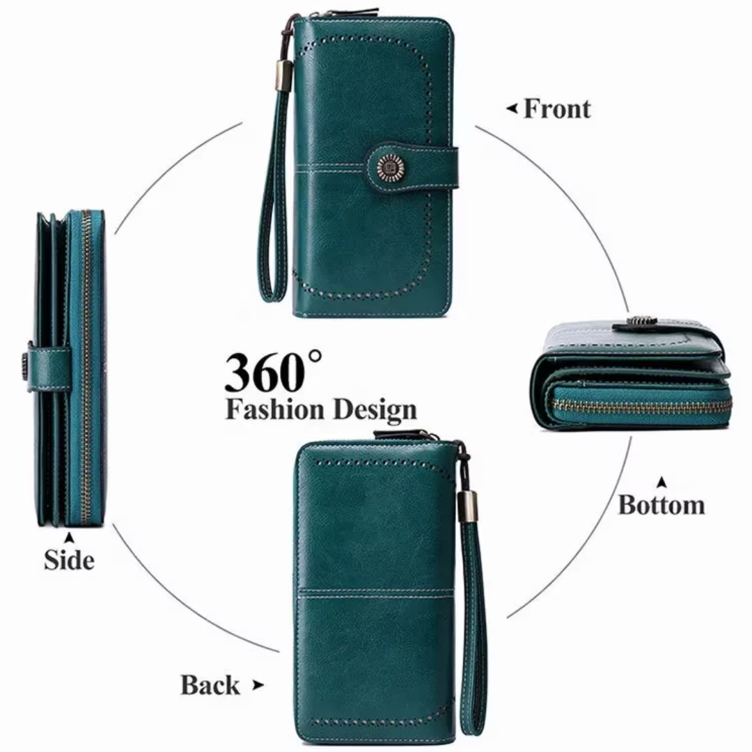 LeatherMax - RFID Leather Wallet with Wrist Strap