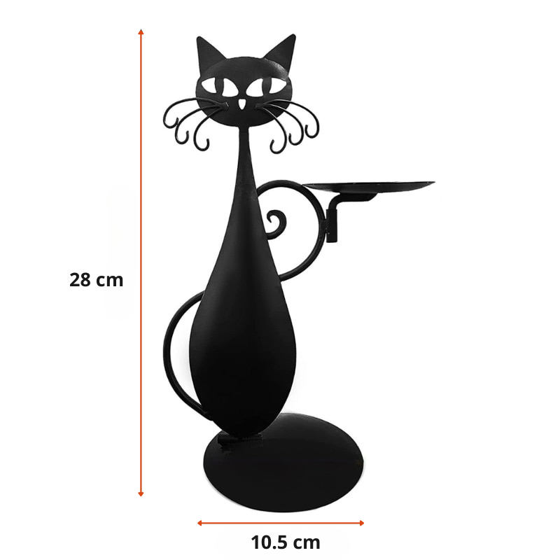 Midnight Panther - Mystic Black Cat Candle Holder