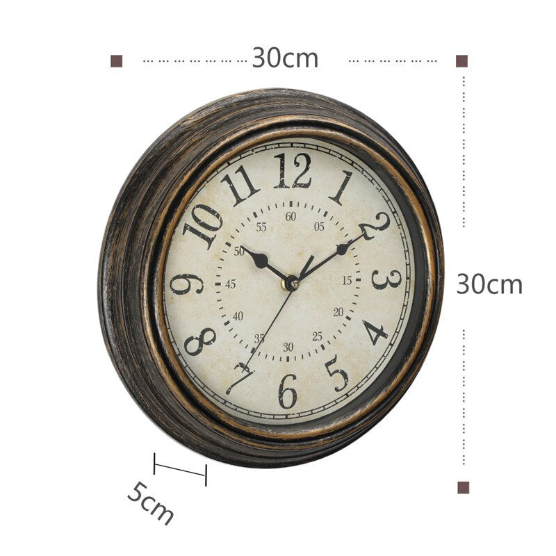 Vintage Wood-Look Wall Clock - Timeless Design