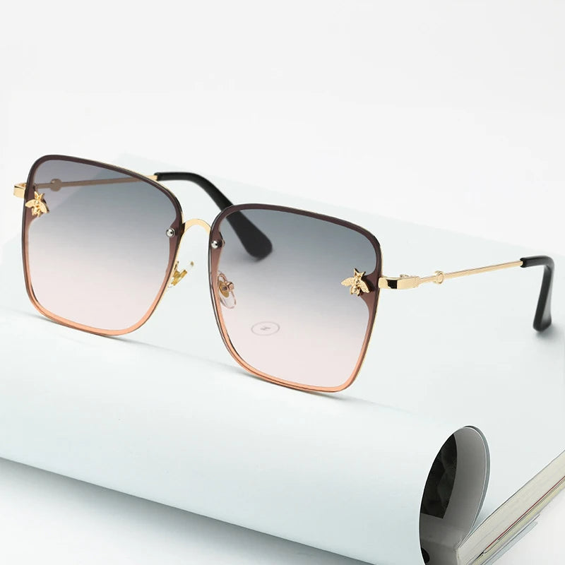 Charlotte Sunglasses - Oversized Rimless Gradient Eyewear for Women