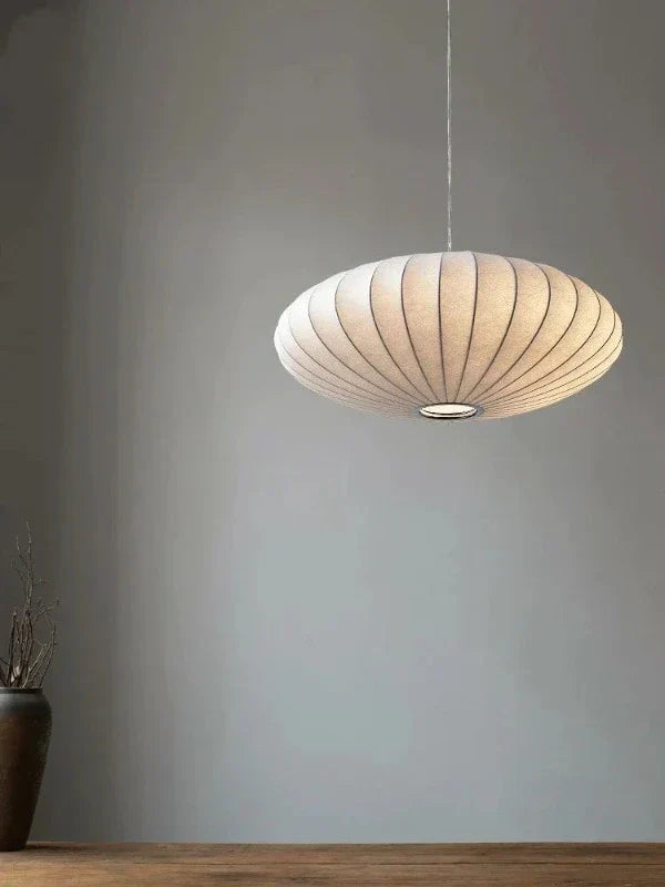 SilkCrown - Luxury Silk Pendant Lamp with Crystals
