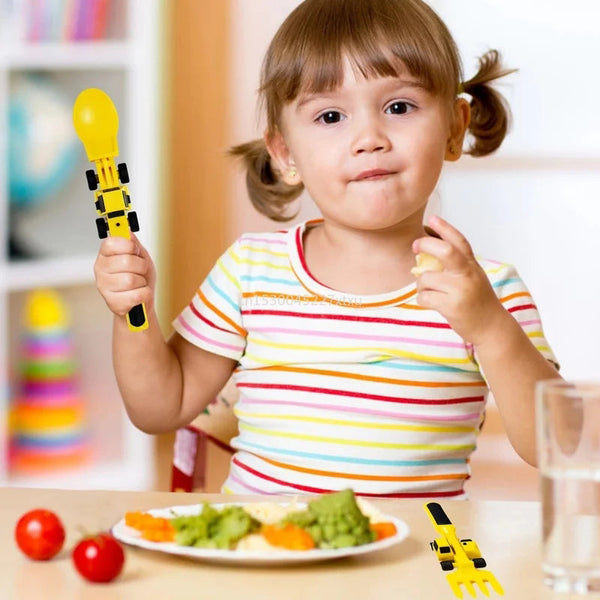 ConstructoFork Fun Bulldozer Kids Cutlery Set