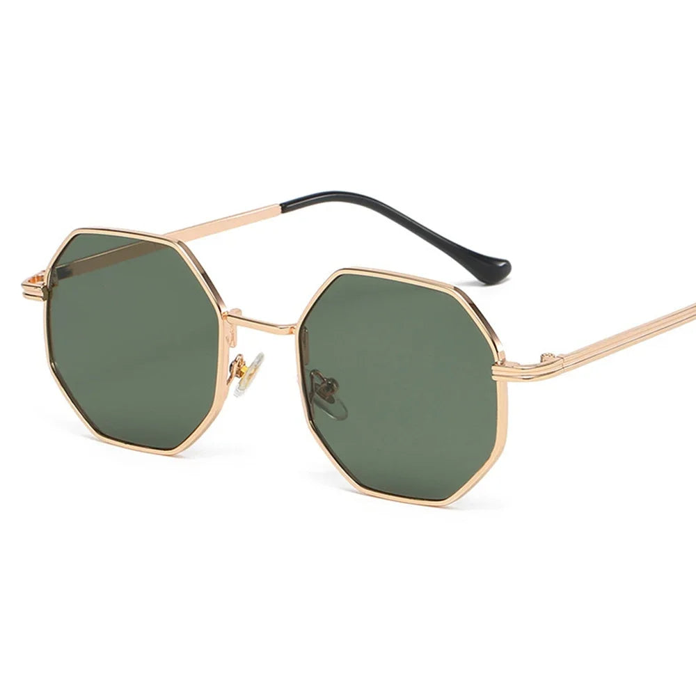 BellaShade - Vintage Octagonal Sunglasses with Metal Frame