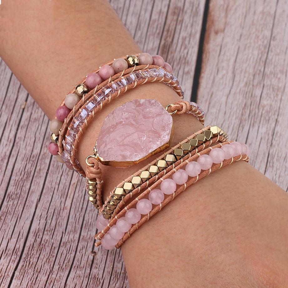 Amoria Rose Quartz Wrap Bracelet