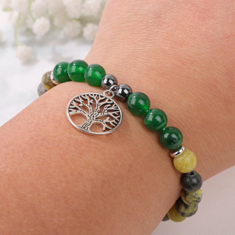 Mila - Natural Crystal Tree of Life Bracelet for Women