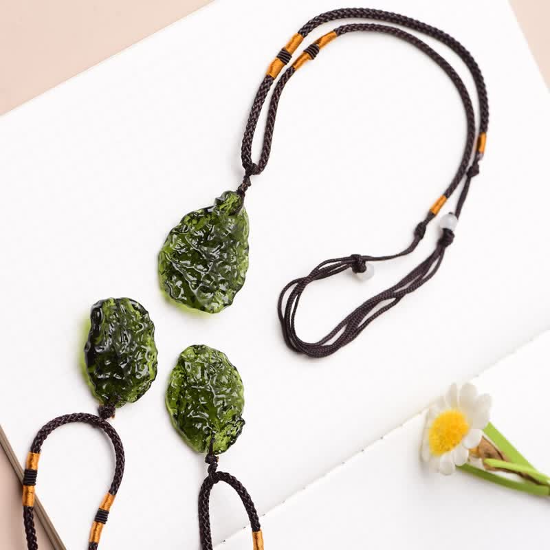 Alina Green Moldavite Pendant Necklace - Purifying Crystal for Spiritual Growth