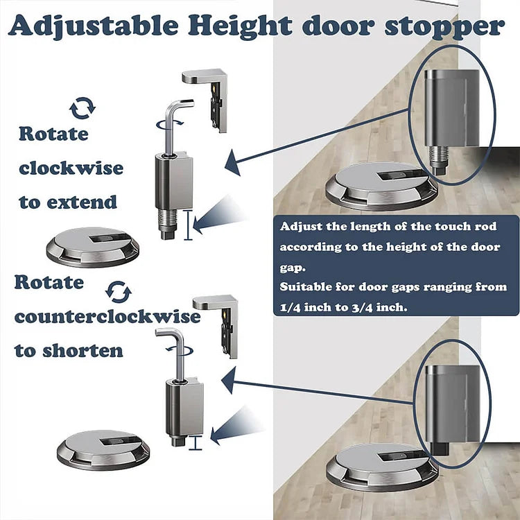 Mechanical Door Stopper - Stylish Metal Stop