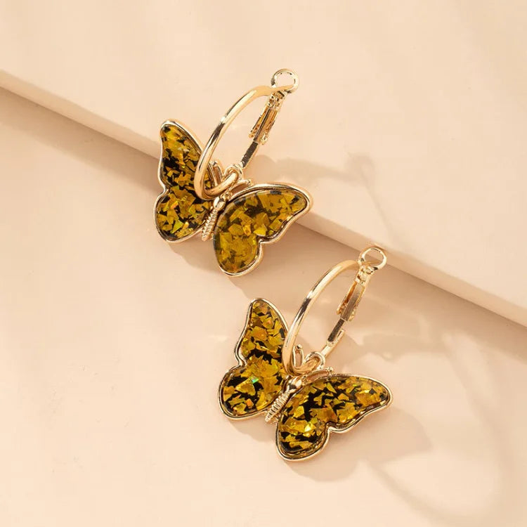 Mariposa - Gold-Plated Butterfly Crystal Earrings for Women
