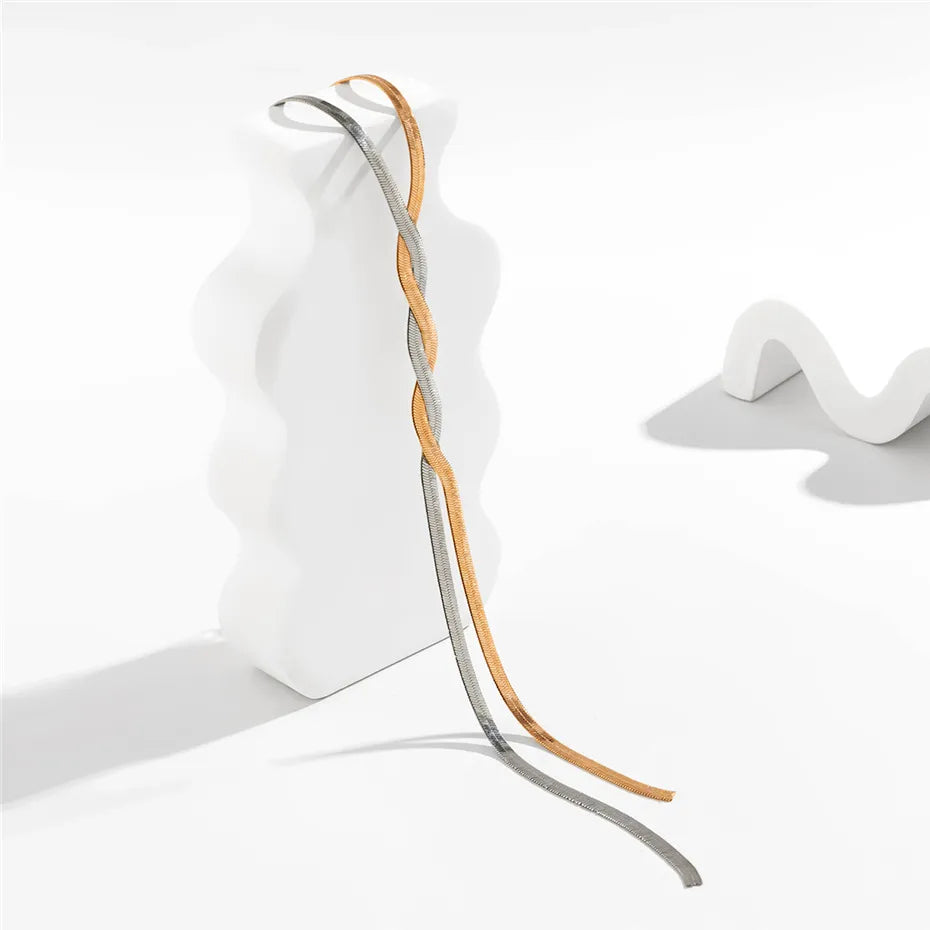 FlexiChain Necklace - Adjustable Snake Chain in Gold and Silver