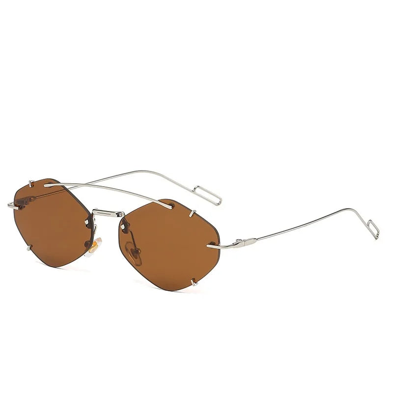 Lucia - Rimless Diamond Sunglasses