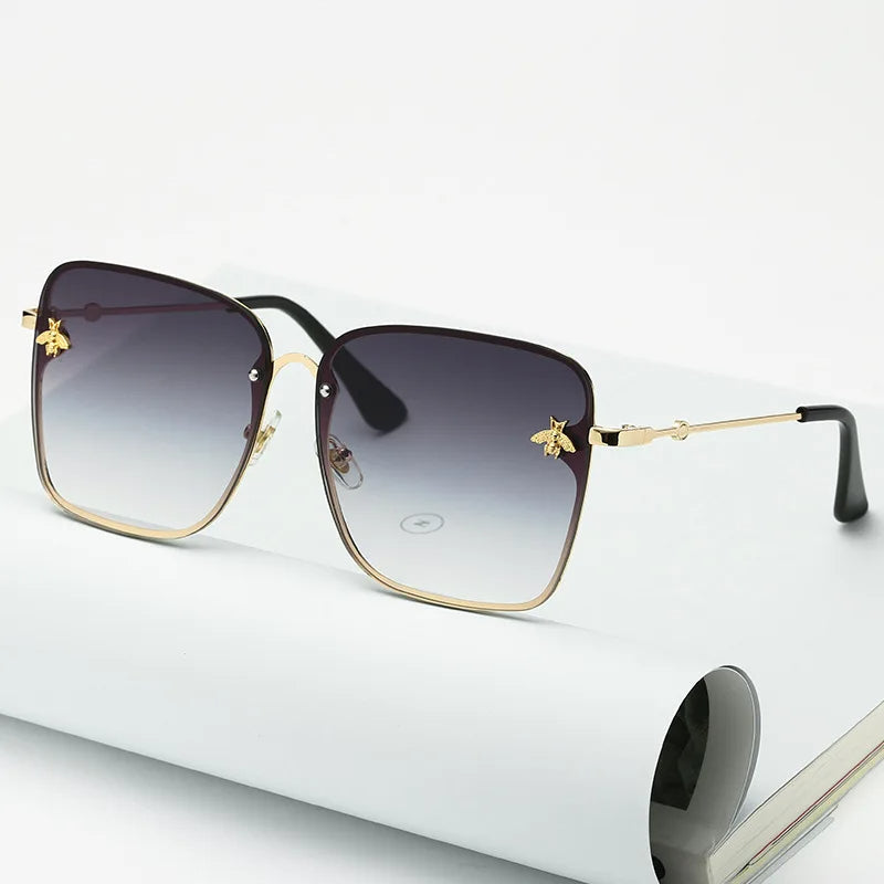 Charlotte Sunglasses - Oversized Rimless Gradient Eyewear for Women