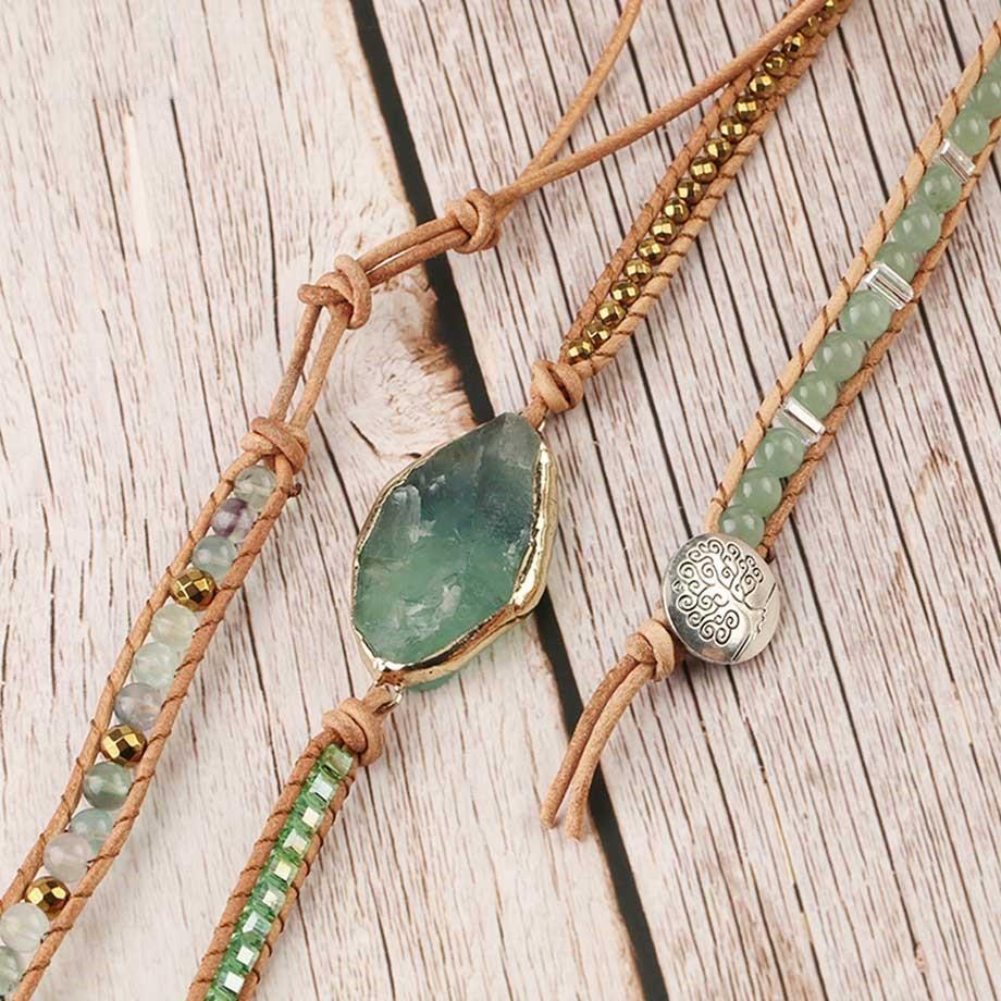 FluoriteGlow Wrap Bracelet