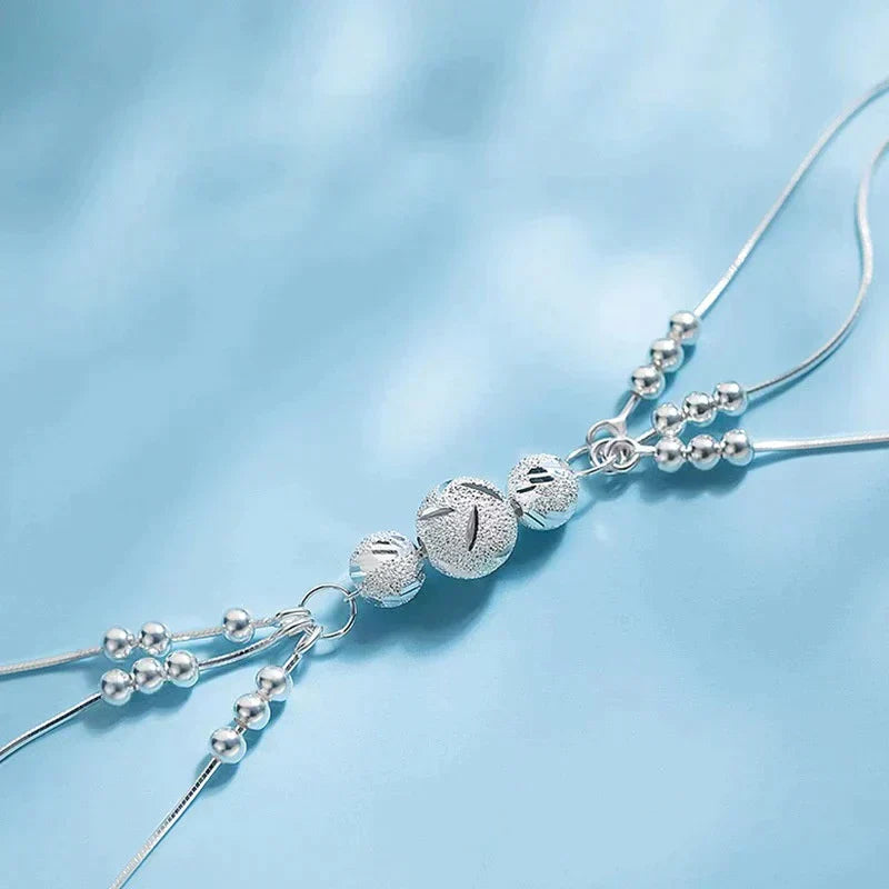 Silver Pearl Bracelet - Elegant Adjustable Statement Piece