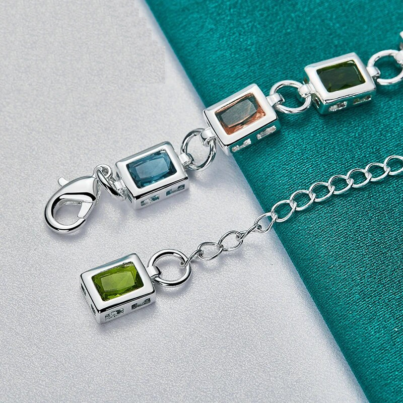 Luxe Multicolour Zircon Bracelet with Stones
