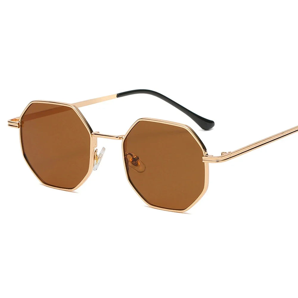 BellaShade - Vintage Octagonal Sunglasses with Metal Frame