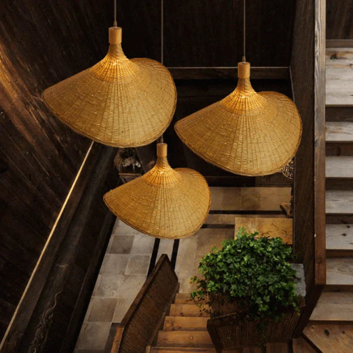 RusticWeave Light - Elegant Woven Rattan Pendant Lamp