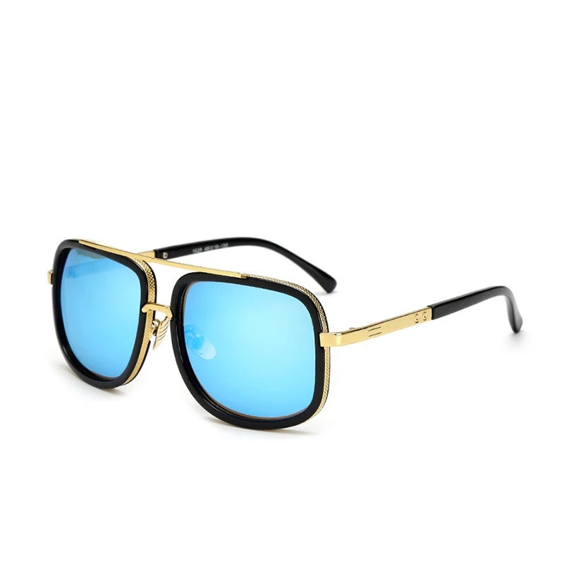 SanderSun - Retro Square Metal Sunglasses