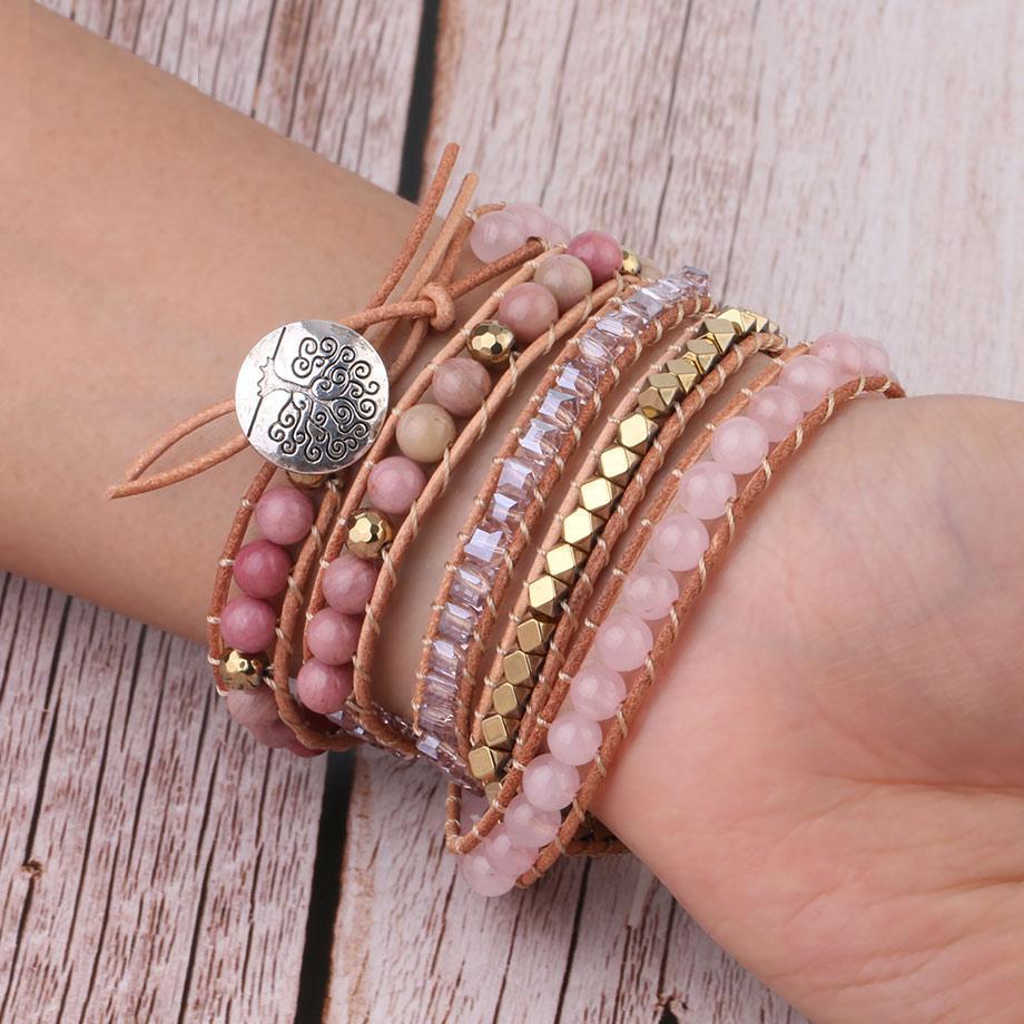Amoria Rose Quartz Wrap Bracelet