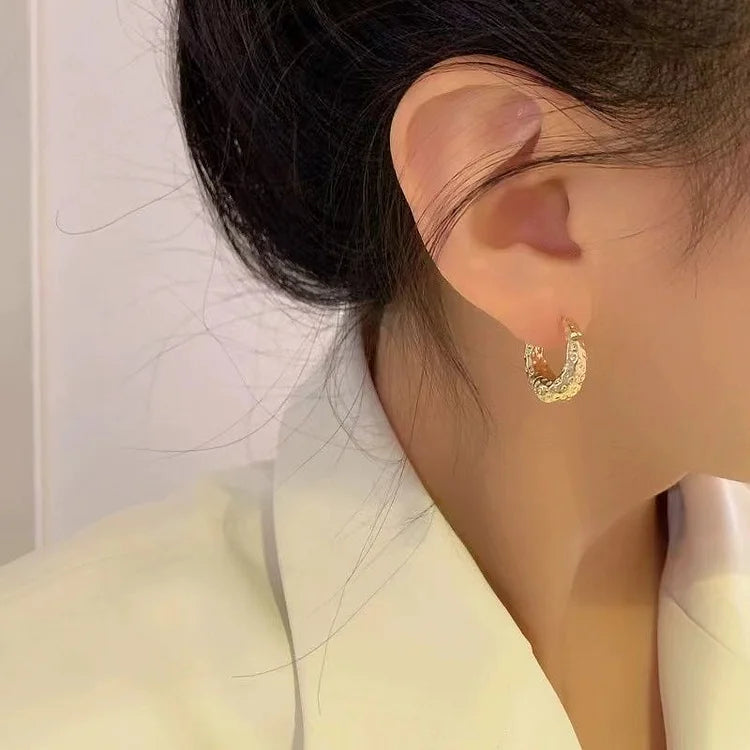 Noor Stylish Hoop Earrings - Gold or Silver