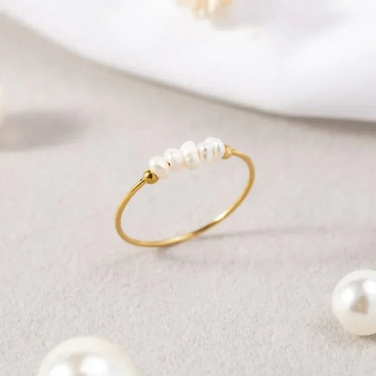 Sophie - Gold Pearl Ring for Women