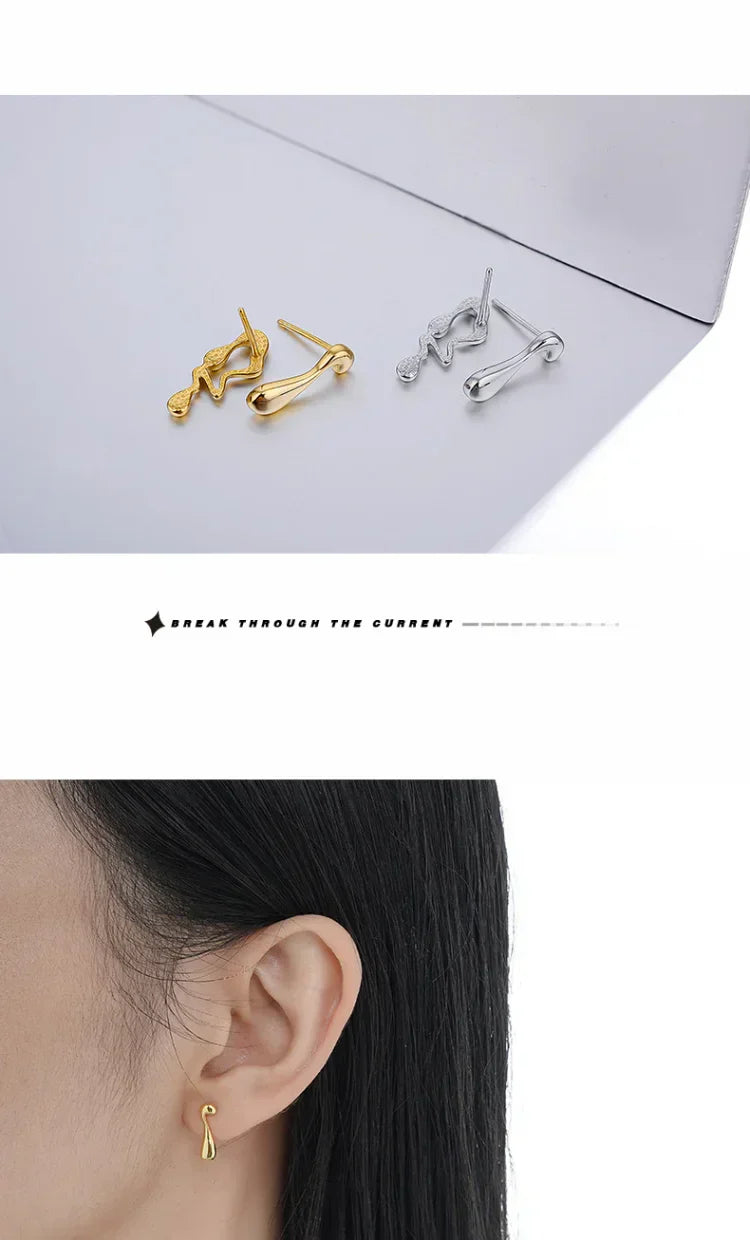 Livia Teardrop Earrings - Sterling Silver Drop Studs
