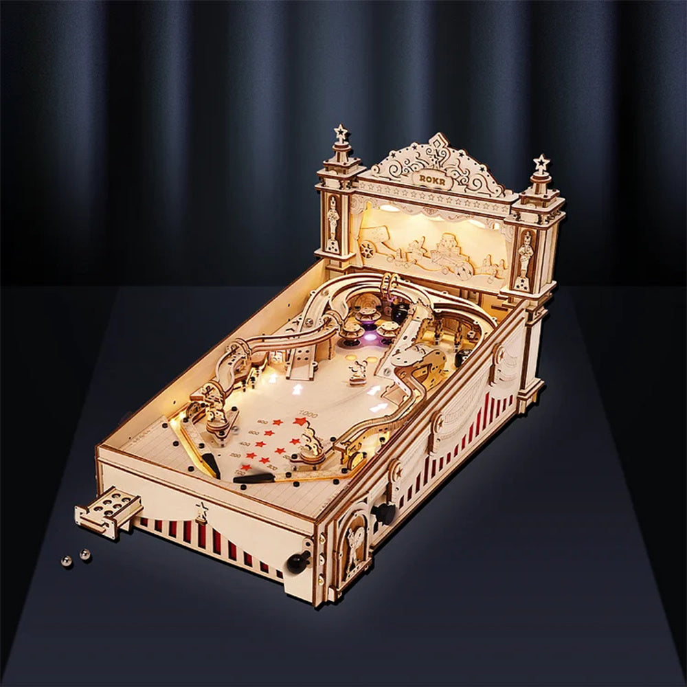 FlipCraft 3D Wooden Puzzle - Build and Play Pinball Machine