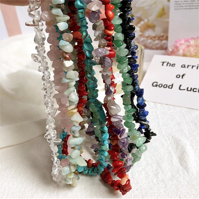Lina Polished Crystal Necklace with Natural Gemstones