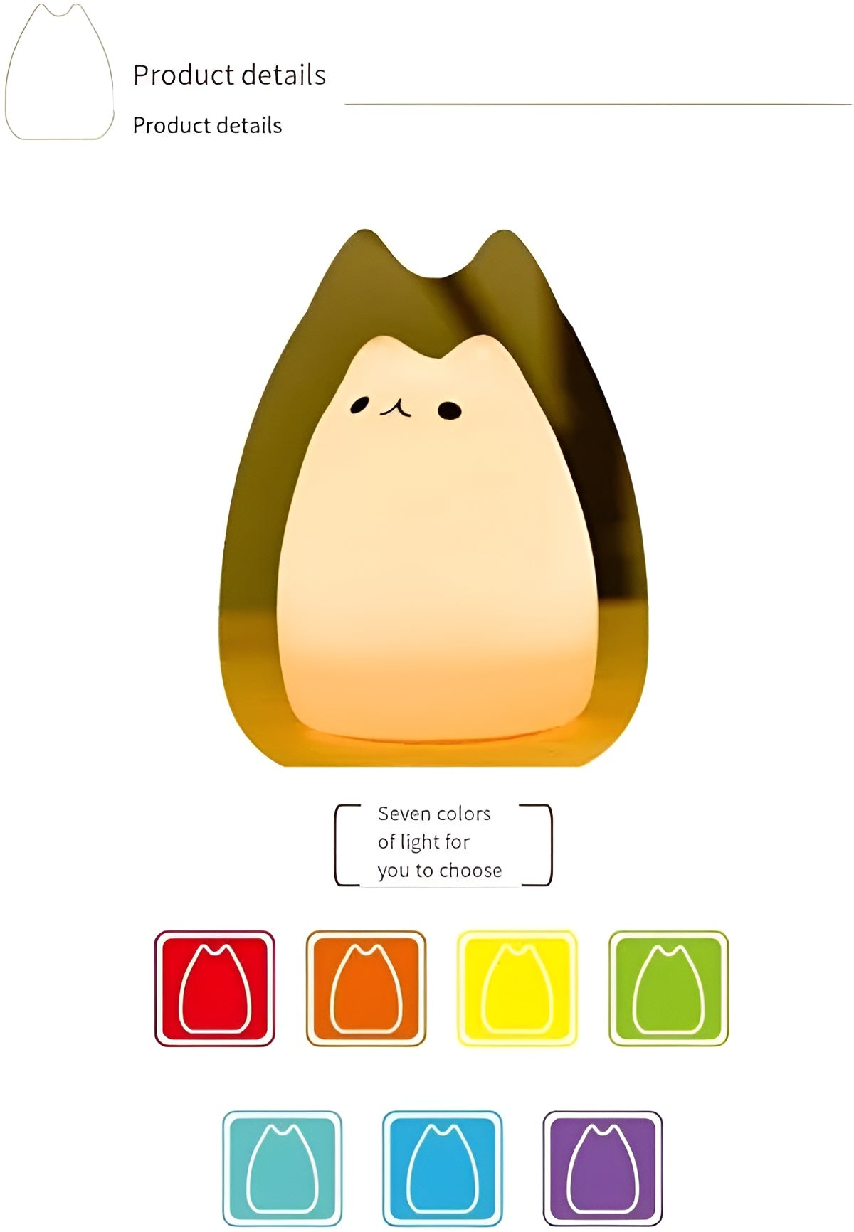 Cat Kids Night Light - Silicone Rechargeable Lamp