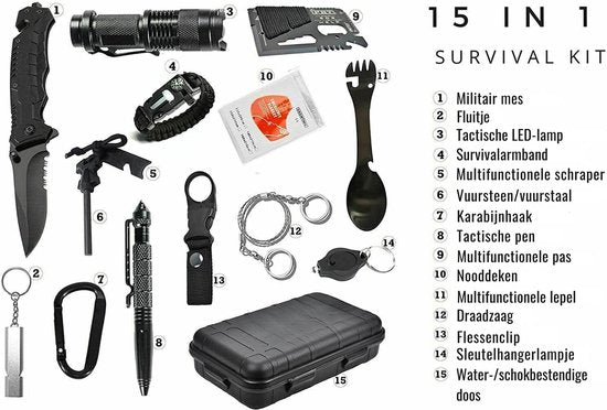 SurvivorX 15-in-1 Survival Kit