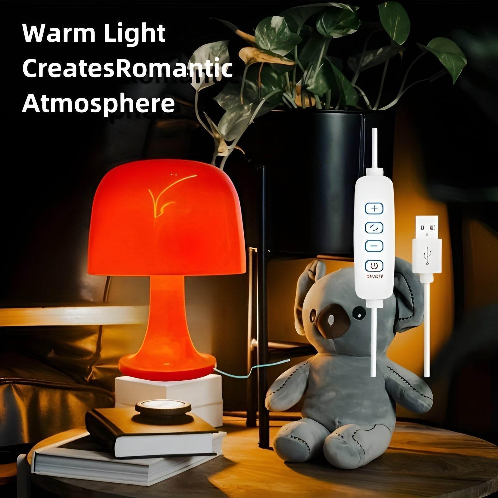 Vintage Mushroom Lamp - Dimmable LED USB