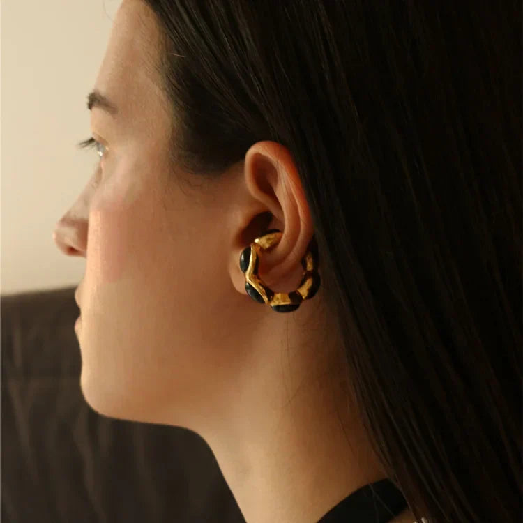 Celina - Gold-Plated Onyx Ring for Women