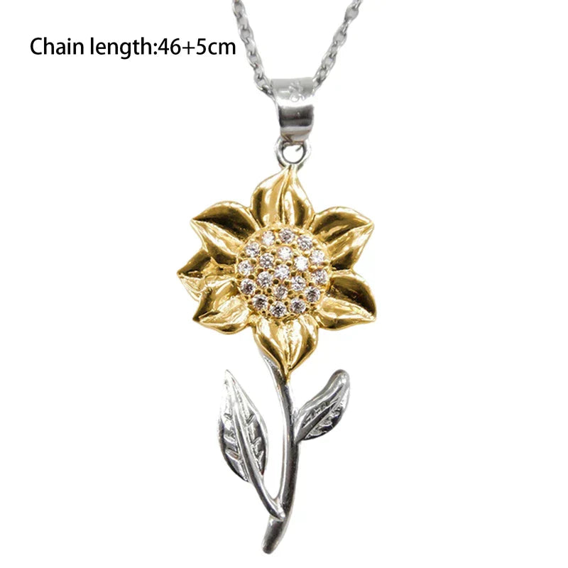 Sunflower - Silver & Gold Pendant Necklace for Women