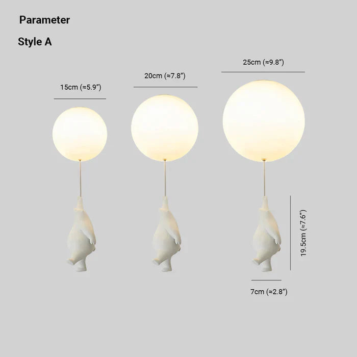 CloudBear - Playful Kids Ceiling Lamp with Balloon