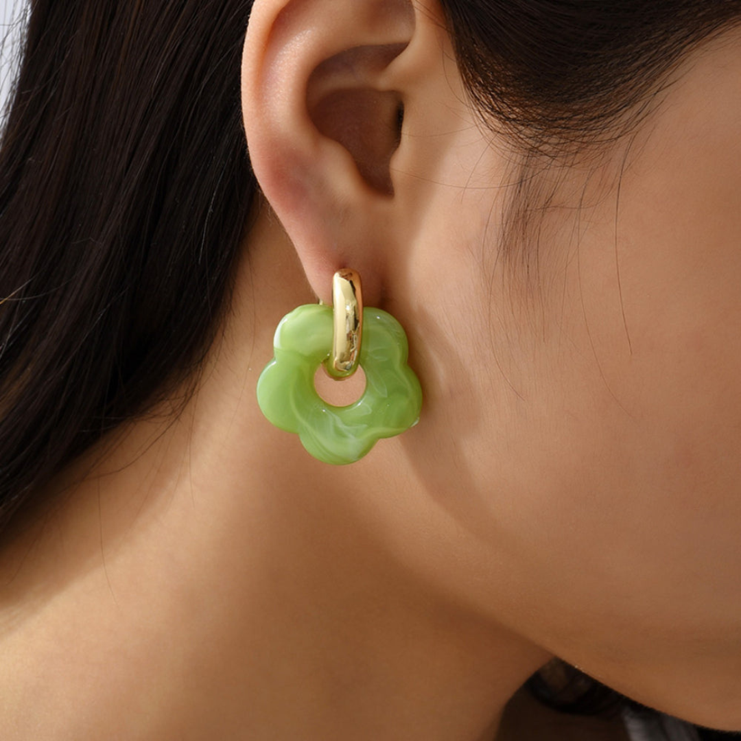 Valeria - Gold Flower Earrings for Women