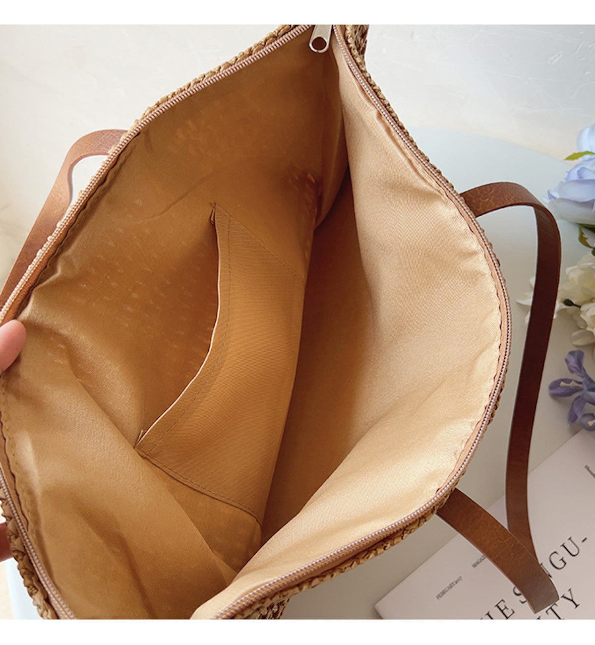 SummerBreeze Woven Straw Tote Bag