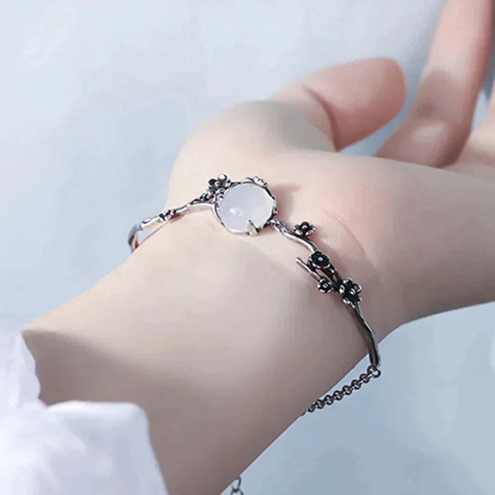 MoonGleam Bracelet - Elegant Sterling Silver Moonstone Bracelet