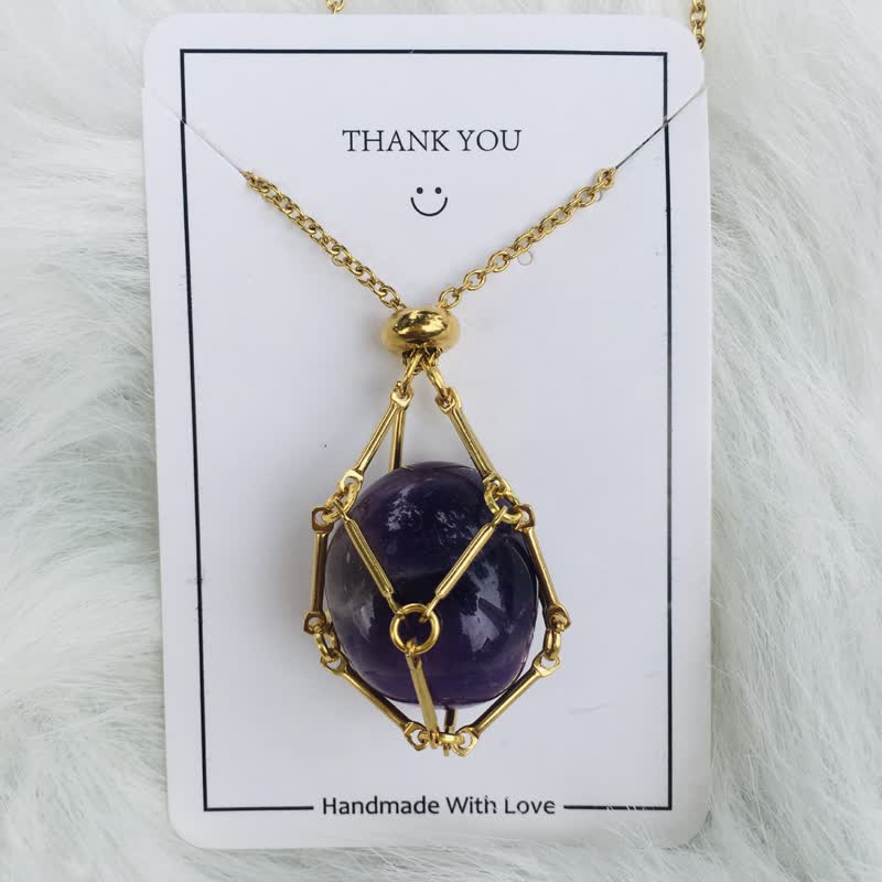 Iris - Natural Crystal Pendant Necklace for Women