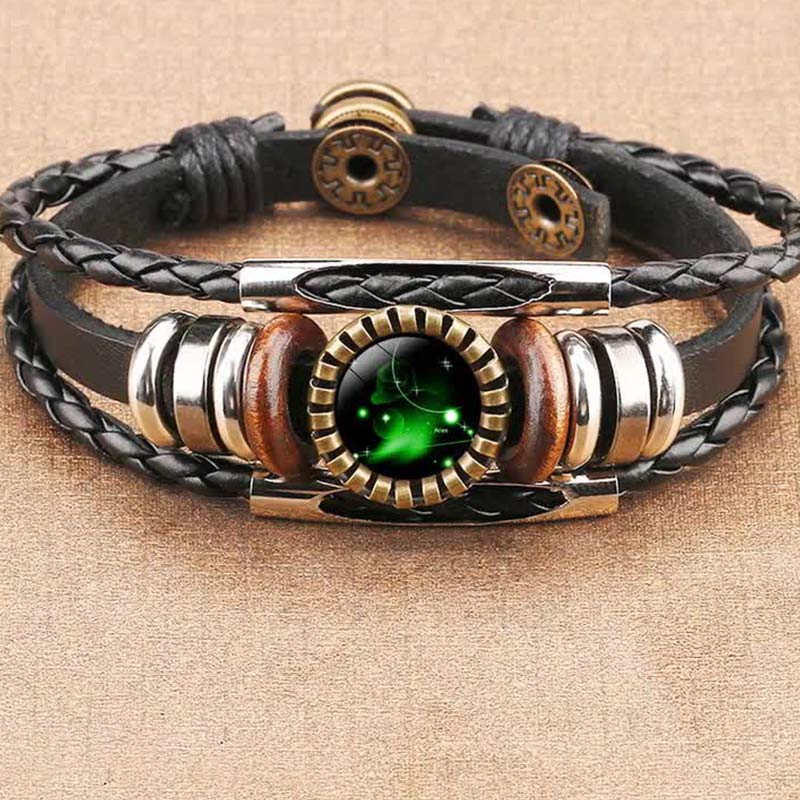 Celestial Charm Bracelet - Retro Zodiac Star Sign Jewelry