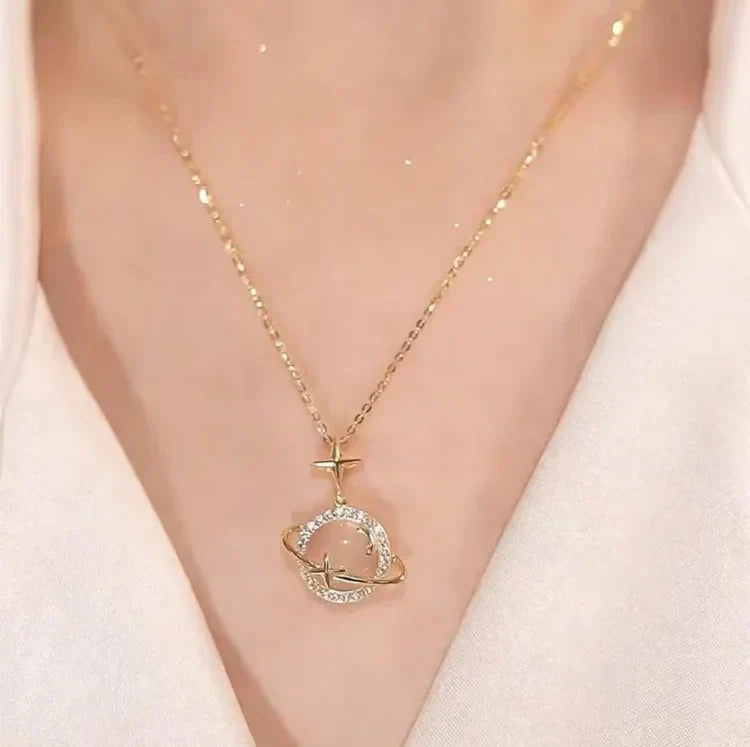Celestia Necklace - Gold Planet Pendant Necklace