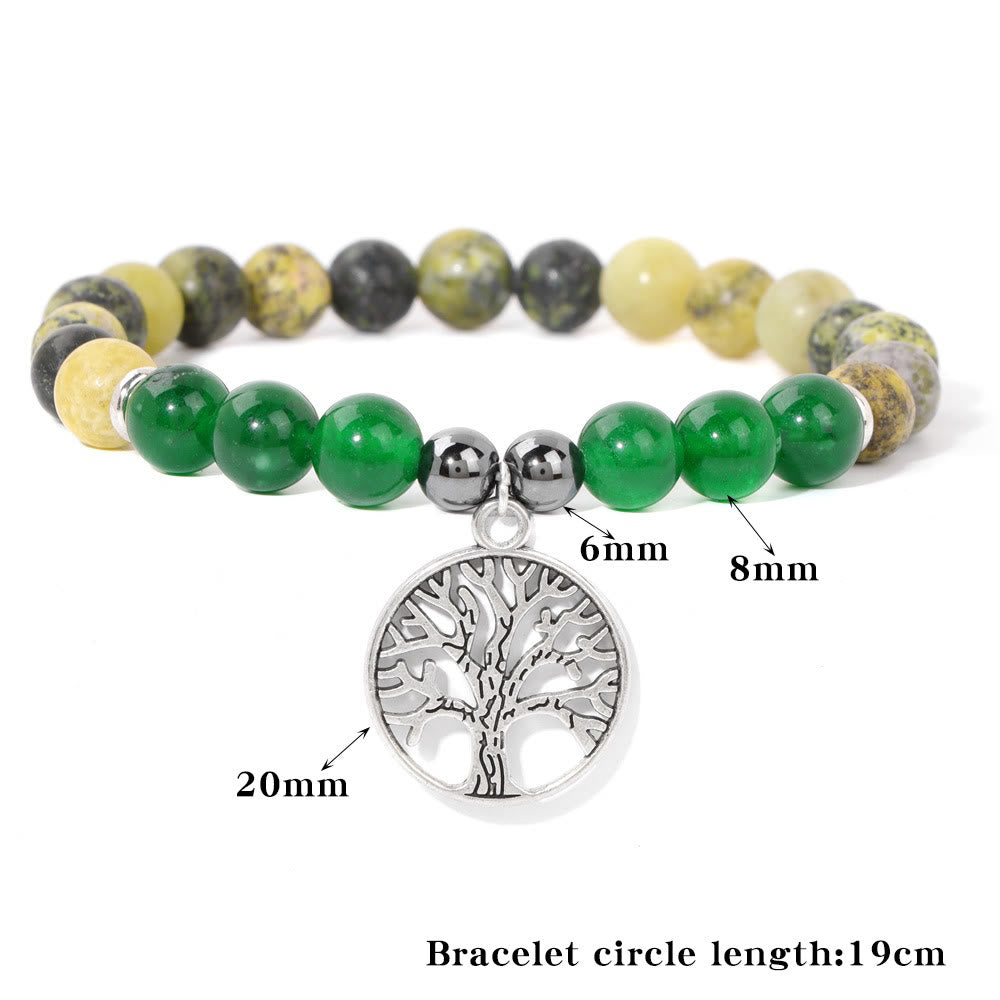 Mila Tree of Life Bracelet - Natural Crystal Beaded Bracelet with Tree of Life Charm