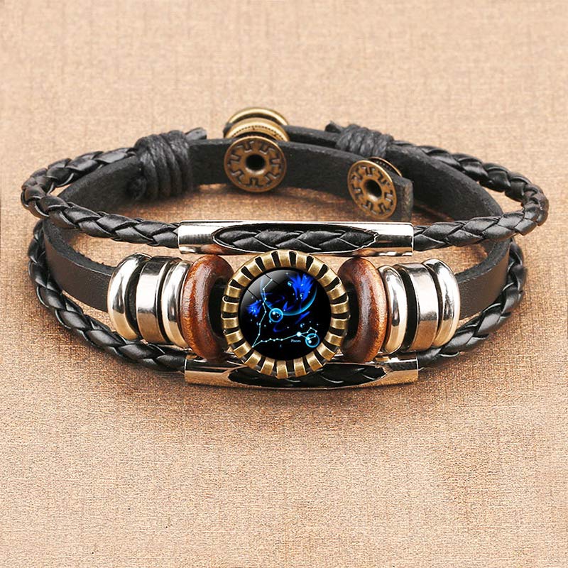Celestial Charm Bracelet - Retro Zodiac Star Sign Jewelry