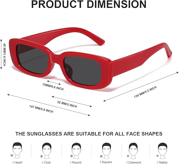 AriaLens - Retro Y2K Rectangular Sunglasses