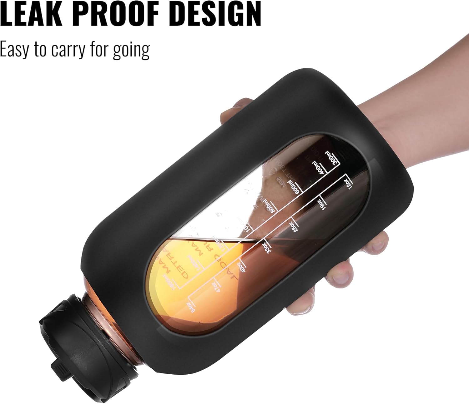 HydroGlow - Motivational Glass Water Bottle 900ml