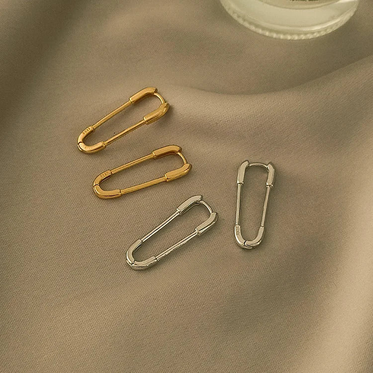 Viola - Gold and Silver Paperclip Earrings for Women