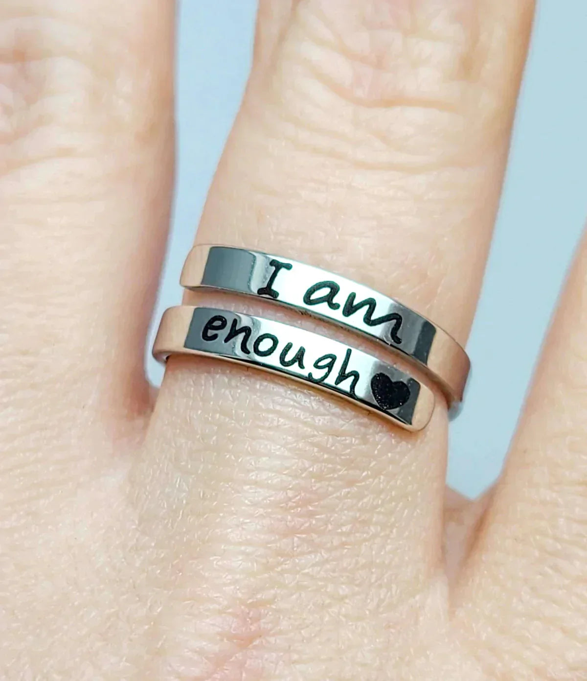 I Am Enough - Silver Affirmation Ring for Women