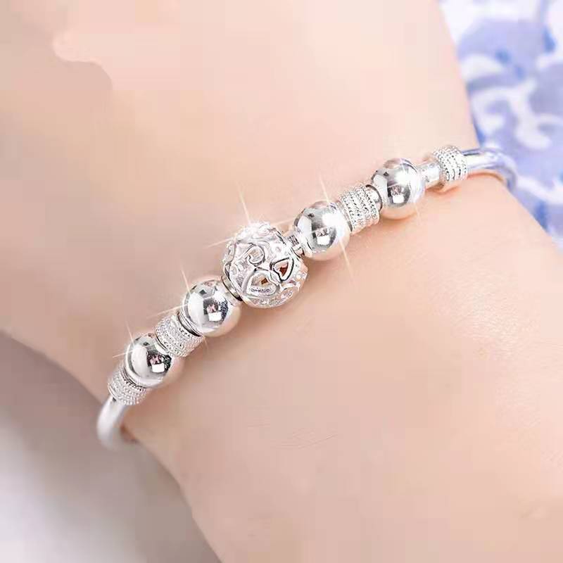Silver Lucky Beads - Adjustable Bracelet